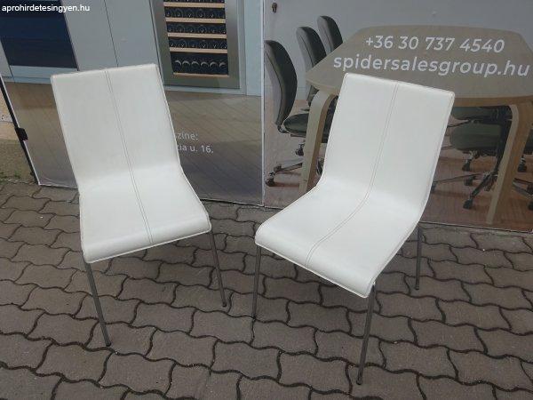 Pedrali Kuadra fehér bőr székek - karfa nélküli haszná