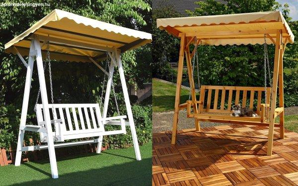 Új kerti fa hintaágy tetővel UV-álló eső-álló hinta ágy két