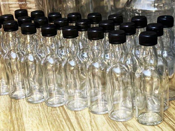 Mini üveg 40 - 50 ml kis lapos üveg kreatív italos miniü