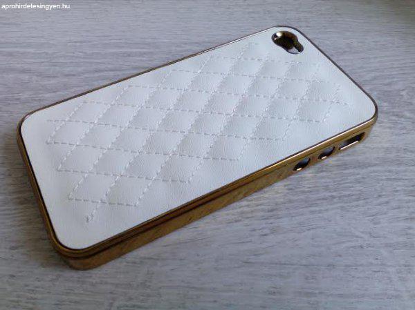 Új iPhone 4 és 5 elegáns vajszínű bőr hátlapvédő