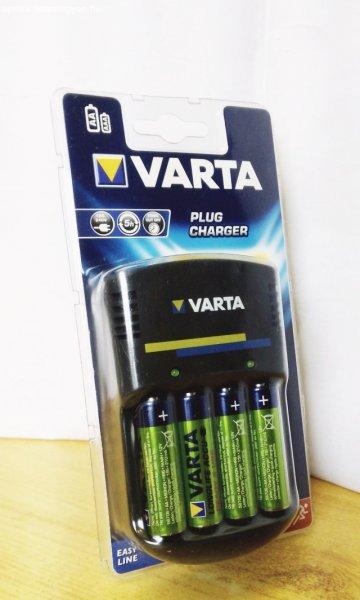 VARTA Pocket Charger + 4xAA 2400mAh akkumulátor, új állapot
