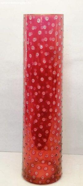 Muránói buborékos falú fúvott váza esőcsepp mintázat