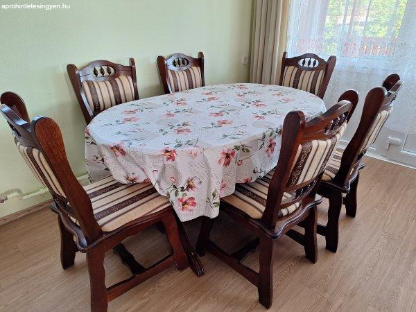 6 személyes étkező asztal, székekkel eladó!