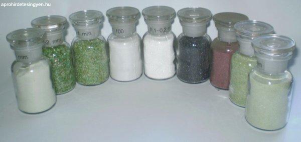 Szóróanyagok forgalmazása homokfúvókhoz: elektrokorund, üveg
