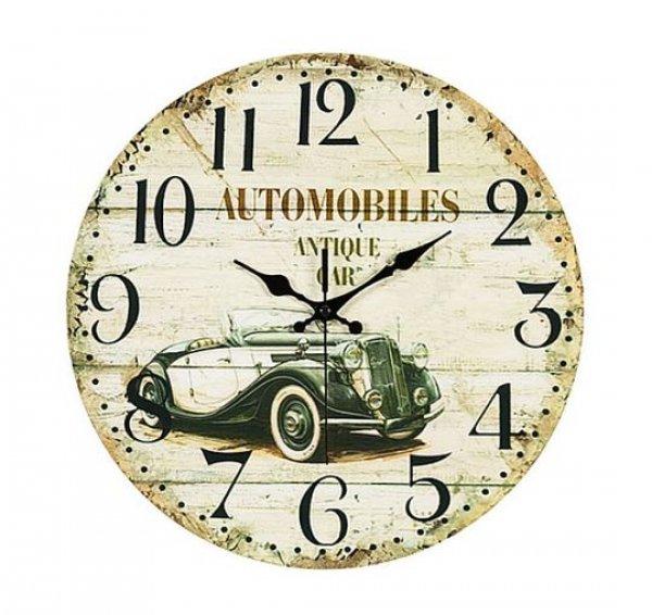 Új óra, falióra, antik autó