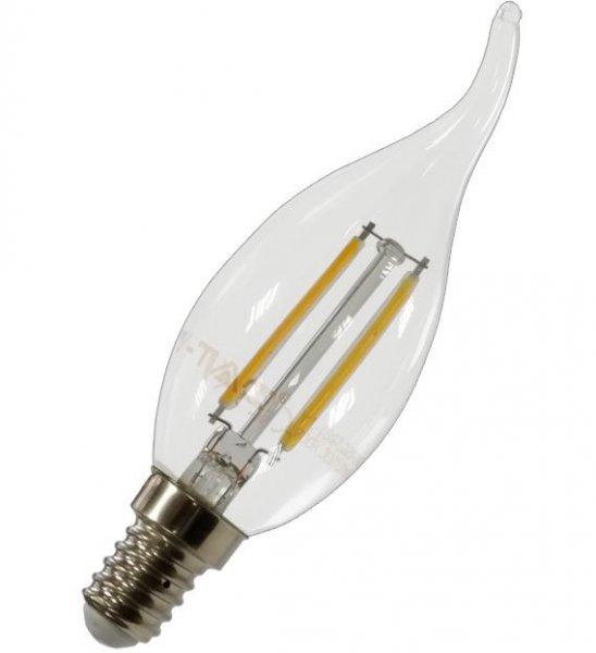 2W E14 COG szálas LED gyertya égő szélfújta természetes fehér