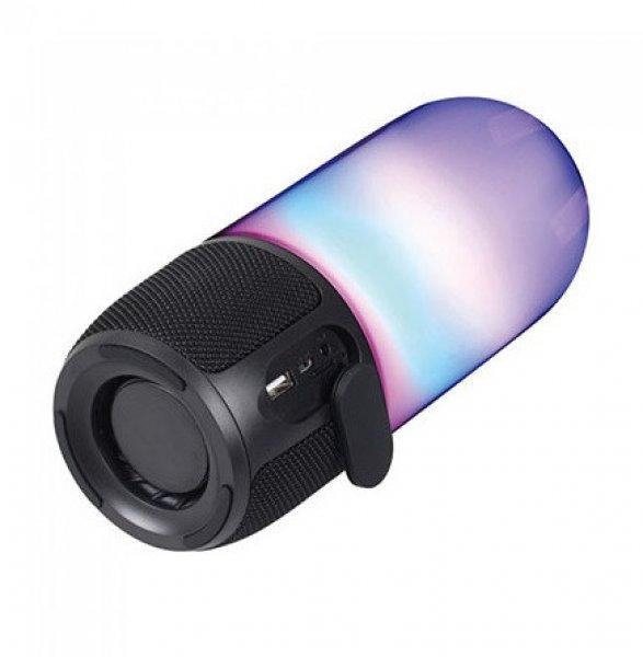 Bluetooth hangszóró, RGB, akkus USB asztali lámpa (2x3W) - fekete