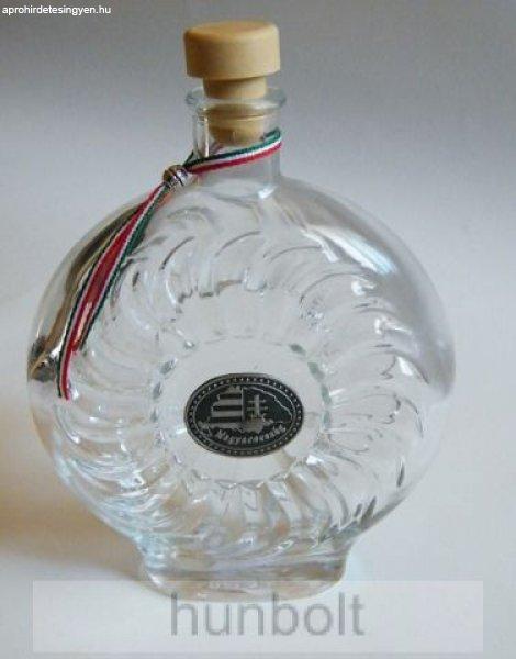 Boros/pálinkás üvegkulacs ón Nagy-Magyarország címerrel 0,5 l