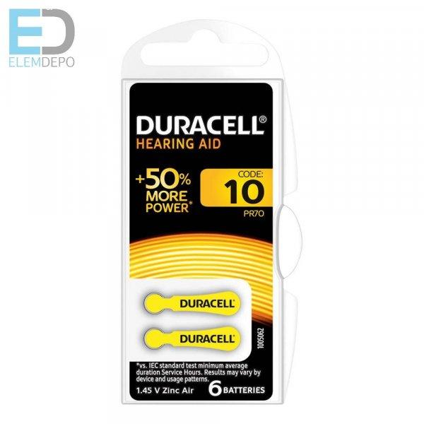 Duracell Hearing Aid DA10 N6 Easy Tab +50% more power 1db elem hallókészülék
elem