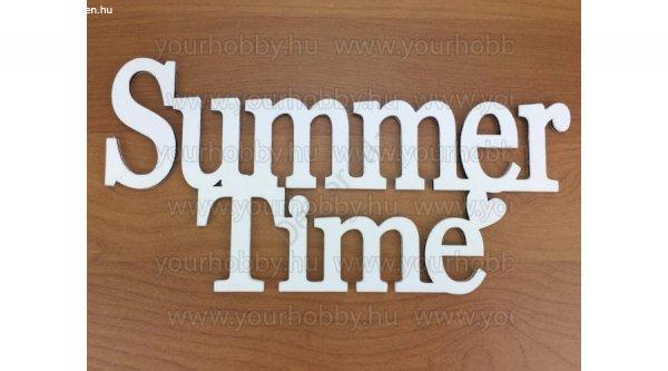 Fa "Summer Time" felirat koszorúra fehér 10x20 cm
