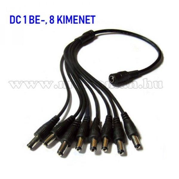 DC tápegység elosztó kábel 1 be 8 kimenettel 9675
