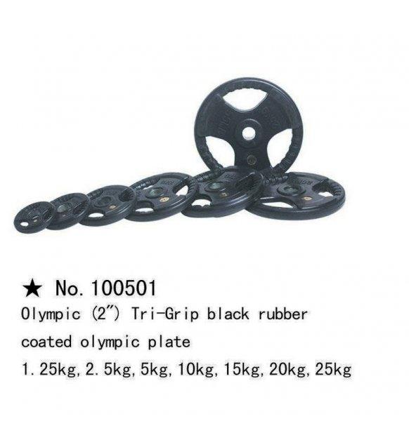 X100501 Olimpiai, 50 mm-es,gumis öntöttvas dizájn súlytárcsa, 5kg