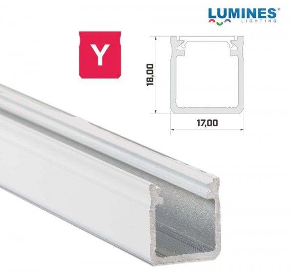 LED Alumínium Profil Magas falú [Y] Fehér 2,02 méter