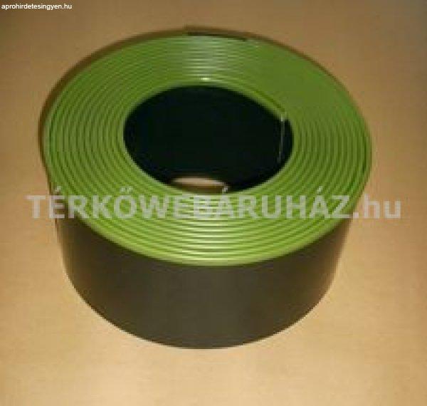 Ágyásszegély (ABS) tekercsben díszcsíkkal (dekoratív) - zöld