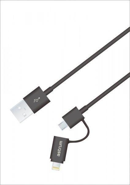 Astrum Apple USB - Lightning (8Pin) iPhone 1,2M adatkábel micro usb
átalakítóval MFI engedéllyel CB-U2CAL-12