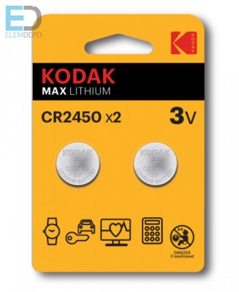 Kodak Max CR 2450 KCR2450 Lithium B2 ( 1db elem )