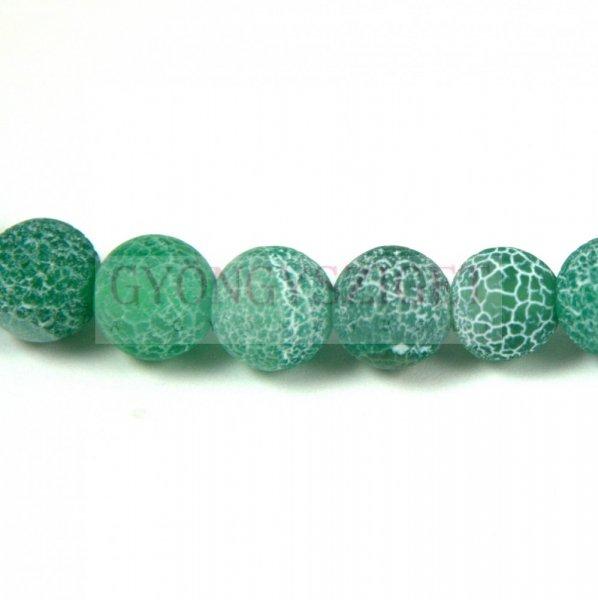 Achát gyöngy - matt emerald- 10mm