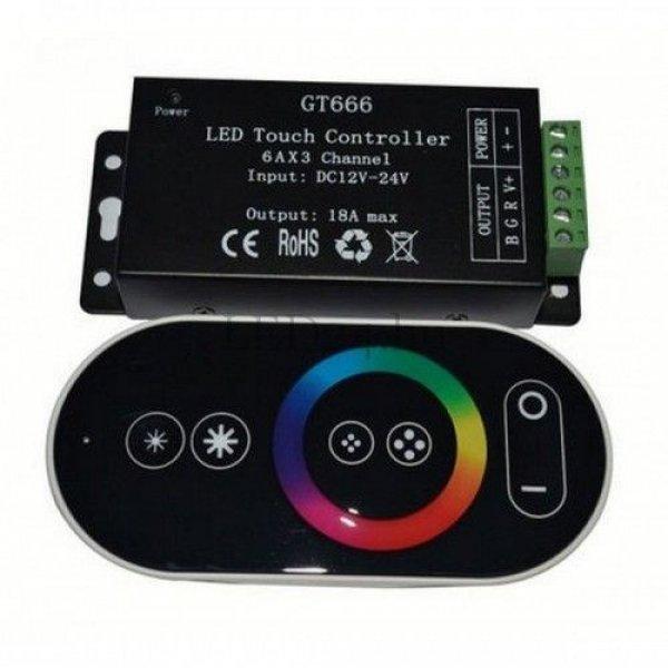 LED vezérlő távirányítóval RGB 216W rádiós érintős egyedi kódos
fekete 2 év garancia
