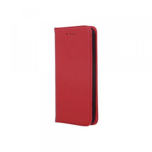Genuine Leather Apple iPhone 13 Mini (5.4) oldalra nyíló mágneses
bőrhatású könyv tok szilikon belsővel piros