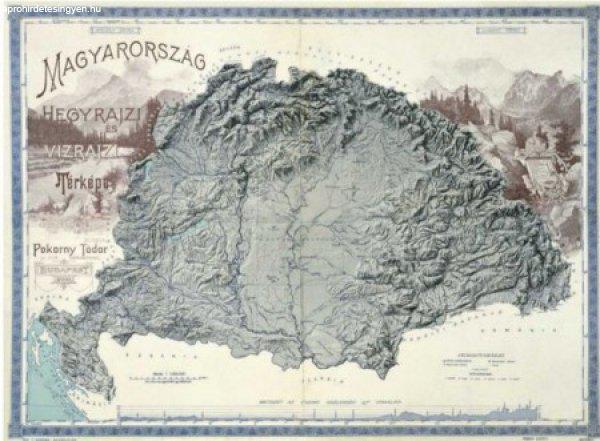 Magyarország hegyrajzi és vízrajzi térképe (Pokorny Tódor 1898) dombor
műanyag 23x17,4 cm reprint