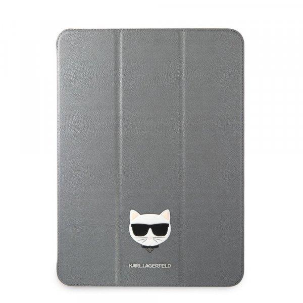 Karl Lagerfeld Apple iPad Pro 12.9 (2021) Choupette Head Saffiano oldalra
nyíló könyv tok ezüst (KLFC12OCHG)