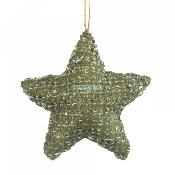 Irina csillag alakú akasztós karácsonyfadísz Zöld 3x10x10 cm