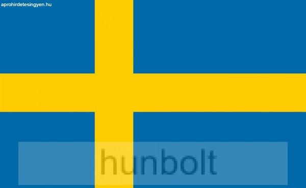 Svédország zászló 15x25cm, 40cm-es műanyag rúddal 