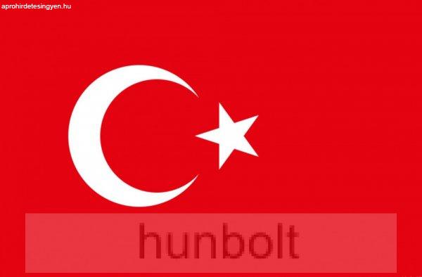 Törökország zászló 15x25cm, 40cm-es műanyag rúddal 