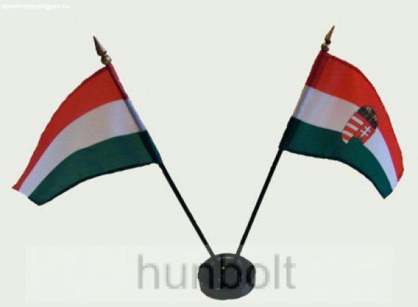 Nemzeti és címeres zászlók asztali tartóval