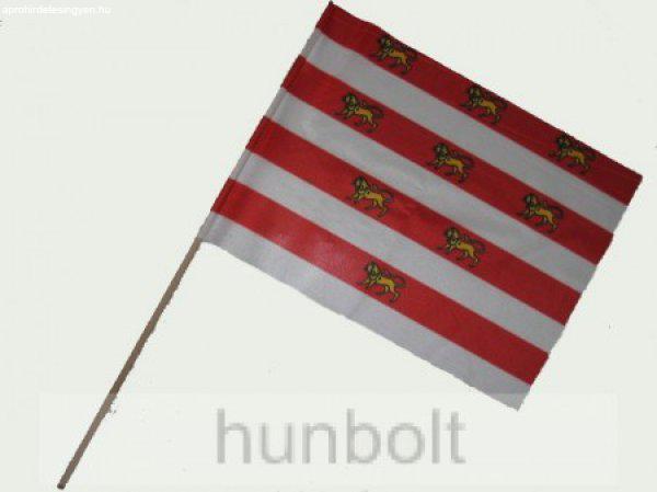 Magyar Gárda zászló 15x25 cm, 40 cm-es műanyag rúddal