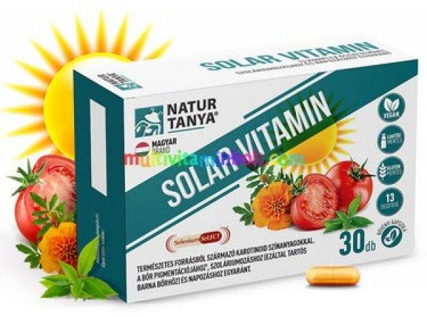 SOLAR VITAMIN 30 db kapszula. Napozóvitamin 13 összetevővel, szoláriumozás,
napozás vagy nap nélküli bőrpigmentációhoz - Natur Tanya® 
