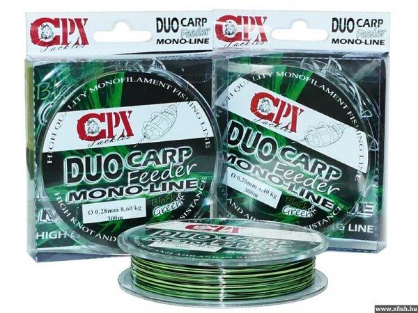 Cpx Duo Carp Monofil Feeder zsinór 0,23mm 300m 6,5kg Fekete-Zöld