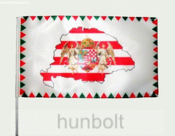 Farkasfogas árpádsávos Nagy-Magyarországos angyalos zászló 40x30cm,
60cm-es farúddal 