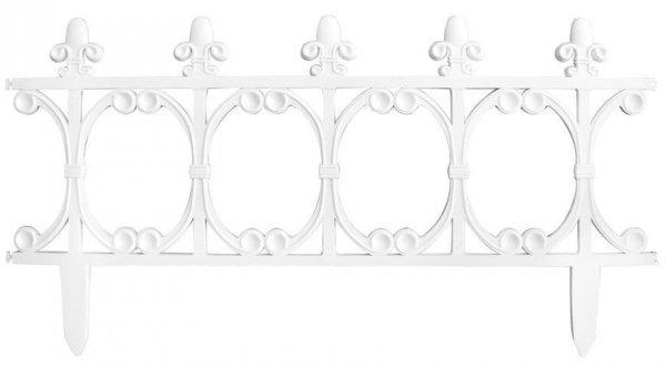 Kerítés Gardens F755, 64x34 cm, műanyag, fehér, mini dekorációs kerítés