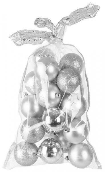 Gömbök MagicHome Karácsony, 6 cm, ezüst, karácsonyfára