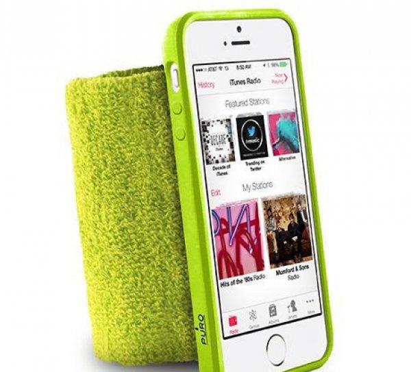 PURO iPhone SE / 5 / 5s RUNNING BAND karra rögzíthető, rugalmas, gumírozott
okostelefon tok, zöld