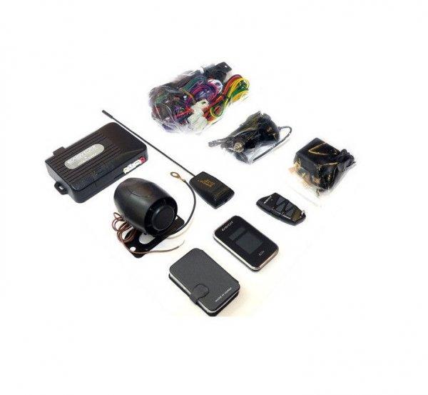 EASYCAR E7III-A Autóriasztó, 1 db LCD + 1 db kiegészítő távirányítóval,
sziréna, rezgésérzékelő, antenna, USB funkcióval