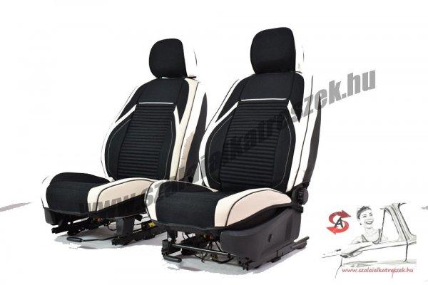 Peugeot 1007 Flora Bőr/Szövet Méretezett Üléshuzat -Fehér/Fekete- 2 Első
Ülésre