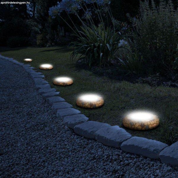 LED-es leszúrható szolár lámpa - köves - melegfehér - 12 x 12 x 2,5 (+11)
cm 11440E