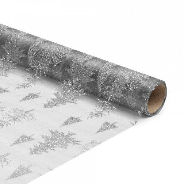 Karácsonyi asztalterítő futó - szürke / ezüst - 180 x 28 cm 58200B
