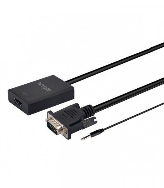 Astrum DA510 VGA + Audio - HDMI adapter fekete (aktív)