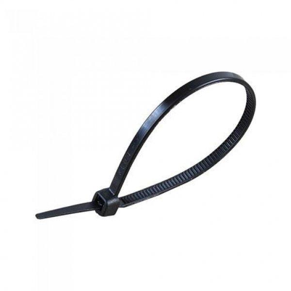 Vezeték rögzítő, kábel kötegelő fekete 2.5x200 mm -100 darab (V-TAC)