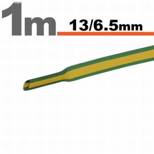Zsugorcső 13mm/6,5mm zöld/sárga
