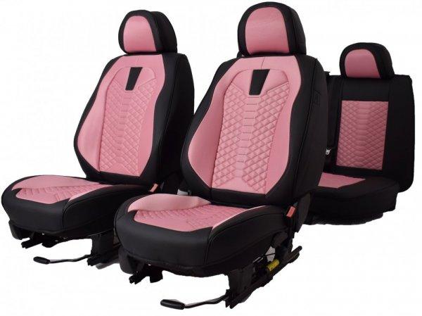 Volkswagen Bora Vénusz Méretezett Üléshuzat Bőr/Szövet
-Rózsaszín/Fekete- Komplett Garnitúra