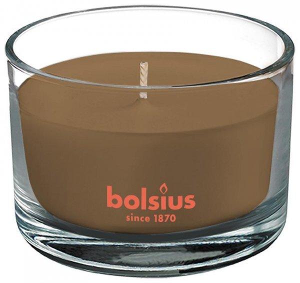 Gyertya Bolsius Jar True Scents 63/90 mm, illatosított, fahéj/alma, üvegben