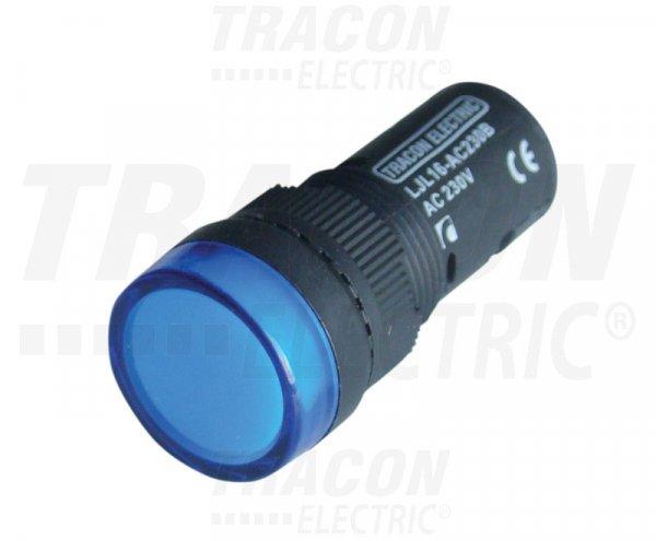 LED-es jelzőlámpa, kék 12V AC/DC, d=16mm