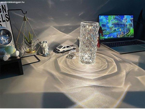 LED-es kristály asztali lámpa - Hideg fényű