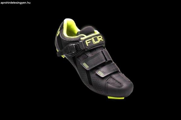 FLR F-15 III országúti cipő [fekete-neon sárga, 43]
