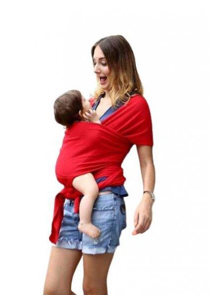 Rugalmas baba hordozókendő - piros