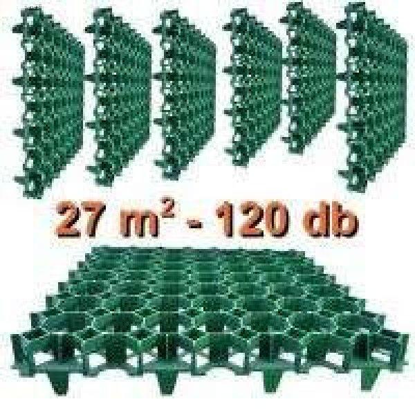 27 NM Zöld műanyag gyeprács 50x50 cm, 3500 kg teherbírással